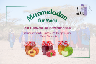 Marmeladengläser, im Hintergrund Massai aus Tansania