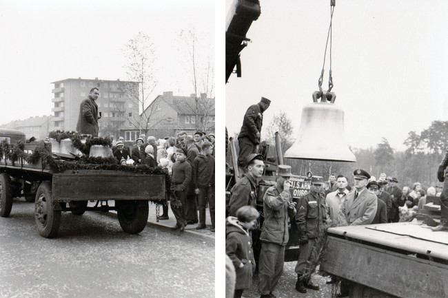 Die vier Glocken werden geliefert